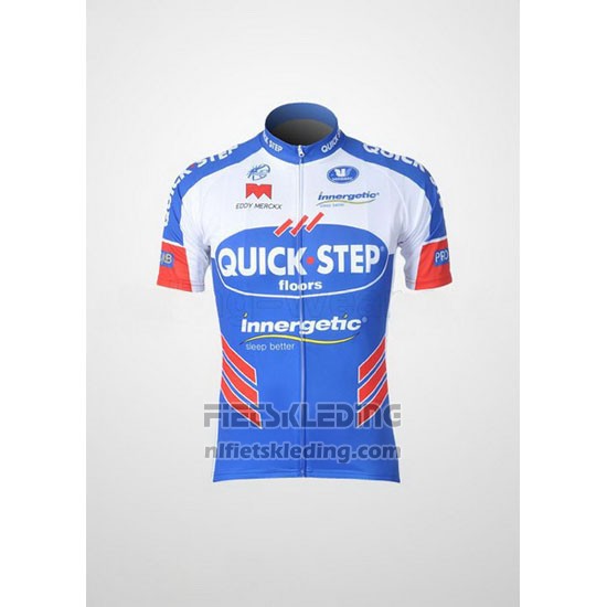 2011 Fietskleding Quick Step Floor Wit en Azuur Korte Mouwen en Koersbroek